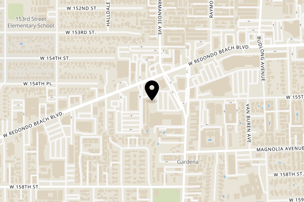 Map showing the location of Dirt Dog Gardena on 1420 W Redondo Beach Blvd in Gardena
